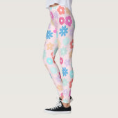 Boho Pink Daisy Flowers Patroon Leggings (Links)