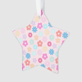 Boho Pink Daisy Flowers Patroon Ornament (voorkant)