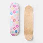 Boho Pink Daisy Flowers Patroon Skateboard (Voorkant)