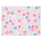 Boho Pink Daisy Flowers Patroon Tafelkleed (Voorkant (Horizontaal))