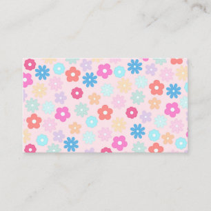 Boho Pink Daisy Flowers Patroon Visitekaartje