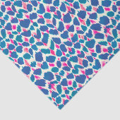 Boho Pink en Blue Brushstrokes Tissuepapier (Detail)