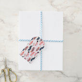 Boho Pink Feathers Cadeaulabel (Met Touw)