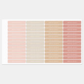 Boho Pink Fille Nom Étiquettes (Feuille)