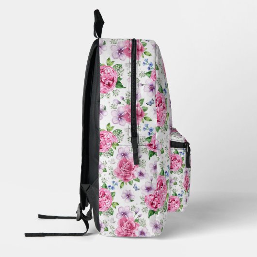 BoHo Pink Floral Bedrukte Rugzak (Links)