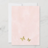 Boho Pink Floral Butterfly Kisses Baby shower Kaart (Achterkant)