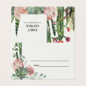 BOHO PINK FLORAL CACTI FOLIAGE MARIAGE CARTES DE P (Outside Unfolded)