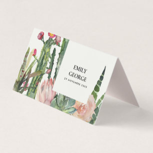 BOHO PINK FLORAL CACTI FOLIAGE MARIAGE CARTES DE P