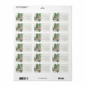 BOHO PINK FLORAL CACTI FOLIAGE WATERVERF ADRES ETIKET (Full Sheet)
