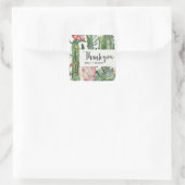 BOHO PINK FLORAL DESERT CACTI FOLIAGE DANK U VIERKANTE STICKER (Tas)