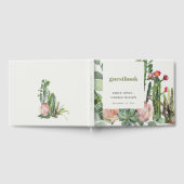 BOHO PINK FLORAL DESERT CACTI FOLIAGE WATERVERF GASTENBOEK (Volledig)