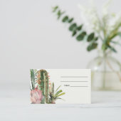 BOHO PINK FLORAL DESERT CACTI MARIAGE CARTE DE PLA (Debout devant)
