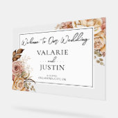 Boho Pink Floral Mariage de bienvenue (Angle)