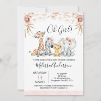 Boho Pink Floral met Palm Leaf Safari Baby shower