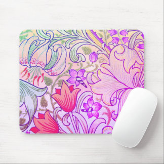 Boho Pink Floral William Morris Art Muismat