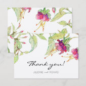 Boho Pink Flowers Modern Weddenschap Hartelijk dan Bedankkaart (Voorkant / Achterkant)