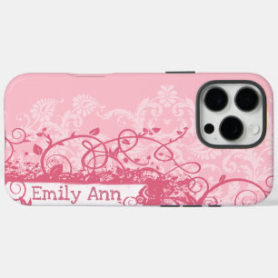 Boho Pink Girly Swirl Grunge iPhone 16 Pro Max Hoesje