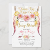 Boho Pink Gold Dreamweaver Baby shower Uitnodiging (Voorkant)