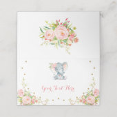 Boho Pink Gold Floral Olifant Baby shower Decor (Buitenkant ongevouwen)