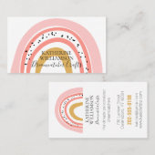 Boho Pink Gold Rainbow Visitekaartje (Voorkant / Achterkant)