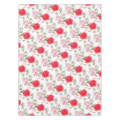 Boho Pink & Green Waterverf Summer Flowers Tafelkleed (Voorkant)