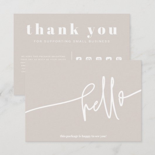 Boho Pink Hallo Hartelijk dank voor uw bestelling  Informatiekaartje (Voorkant / Achterkant)