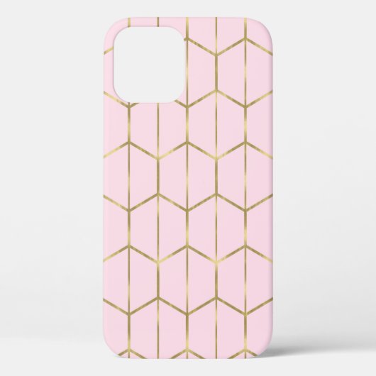 Boho Pink Hexagon Gold en Geometrische glam Case-Mate iPhone Case (Achterkant)