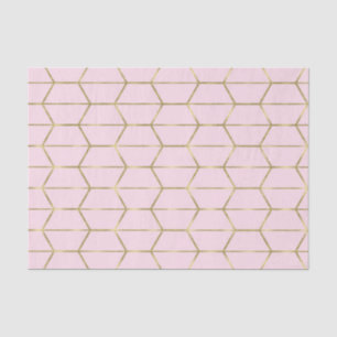 Boho Pink Hexagon Gold Geometric Glam Sweet 16 Tissuepapier