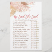 Boho Pink Hij zei dat ze Vrijgezellenfeest spel ze Briefpapier (Voorkant)