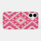 Boho Pink Ikat Design iPhone 16 Coque (Verso Horizontal)