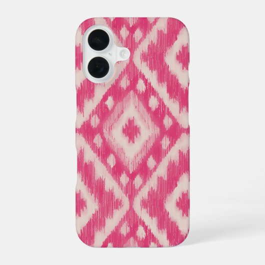 Boho Pink Ikat Design iPhone 16 Hoesje (Achterkant)