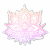 Boho Pink Ombre Lotus Bloem Sticker (Voorkant)