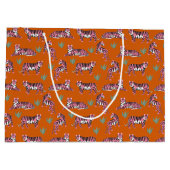 Boho Pink Orange Jungle Tiger Animal Pattern Groot Cadeauzakje (Achterkant)