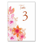 Boho Pink Oranje Flowers Custom Kaart (Voorkant)
