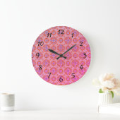 Boho Pink Paars Blauw Patroon Acrylwand Klok (Huis)