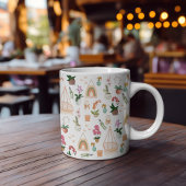 Boho Pink & Peach Orchid Motif Floral Mug