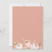 Boho Pink Peonies Mariage Détails Carte (Dos)