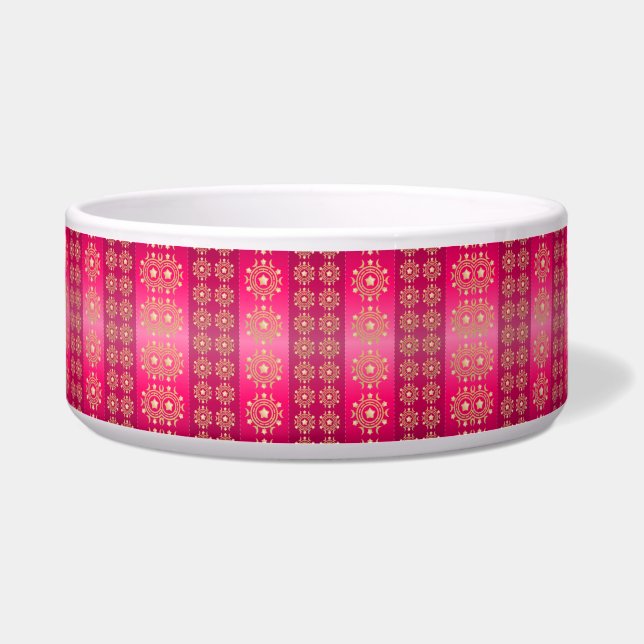 Boho Pink Pet Dish Voerbakje (Voorkant)