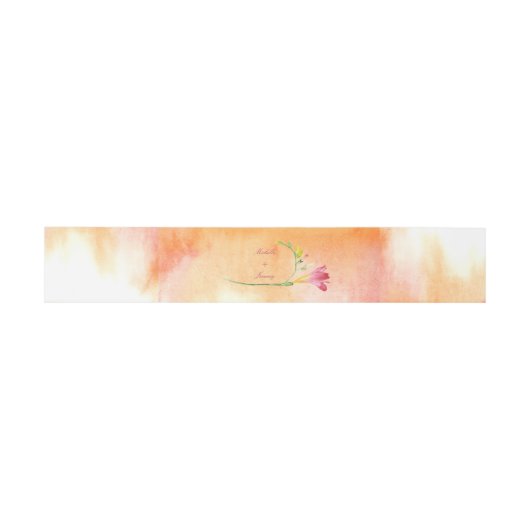 Boho Pink Pop Freesia Sunset Script Uitnodigingen Wikkel (Vlak)