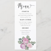 Boho Pink & Purple Floral Wedding Menu (Voorkant)