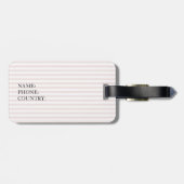 Boho Pink Rose Flowers Monogram Bagagelabel (Achterkant horizontaal)