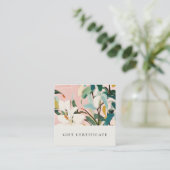Boho Pink Turquoise Peint Floral Certificat cadeau (Debout devant)