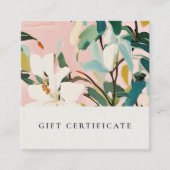 Boho Pink Turquoise Peint Floral Certificat cadeau (Devant)