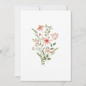 Boho Pink Wildflower Baby shower Invitation Kaart (Achterkant)