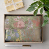 Boho Pink Wildflower Fields Kleurrijke Decoupage Tissuepapier (Geschenk)