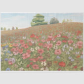 Boho Pink Wildflower Fields Kleurrijke Decoupage Tissuepapier (Voorkant)