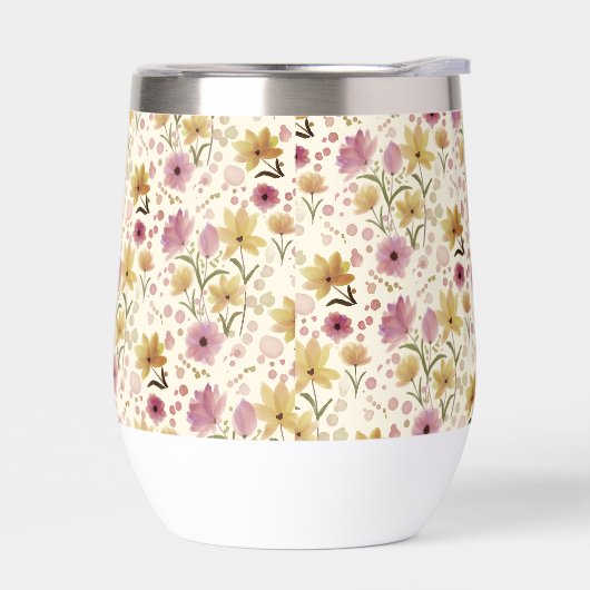 Boho Pink Wildflower Watercolor  (Gauche)