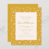 Boho Pink Yellow Floral Baby shower (Voorkant / Achterkant)