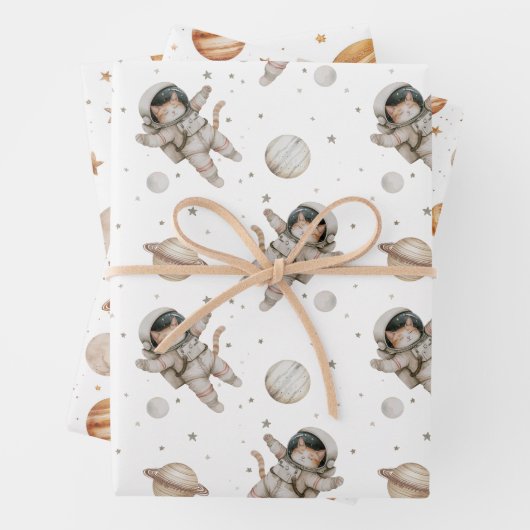 Boho planeten, sterren en ruimte inpakpapier vel (In situ)