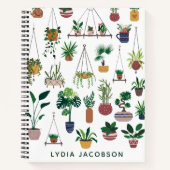 Boho Plant Lady Illustration Personalized Notitieb Notitieboek (Voorkant)